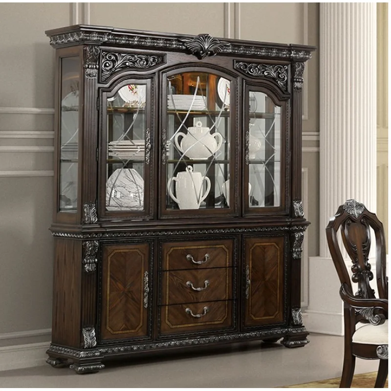 Promenade Traditonal Solid Wood Hutch & Buffet Dark Brown