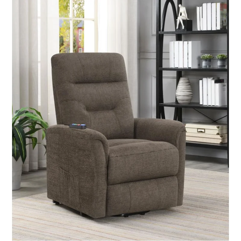 Henrietta Power Lift Massage Recliner With Storage Pocket Brown