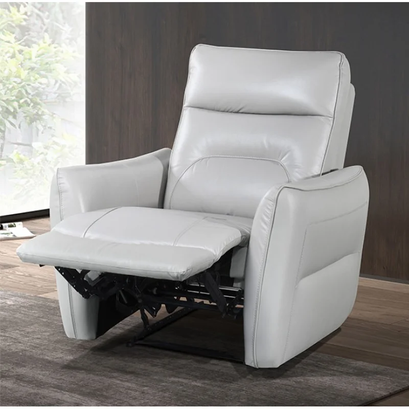 Terentius Modern Leather Power Reclining Chair Taupe