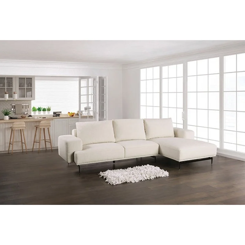 Baerum Contemporary White Wool Sectional