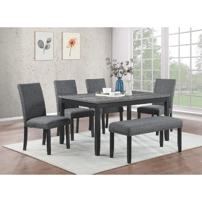 Barlow 6-Piece Rectangular Dining Set Grey And Black