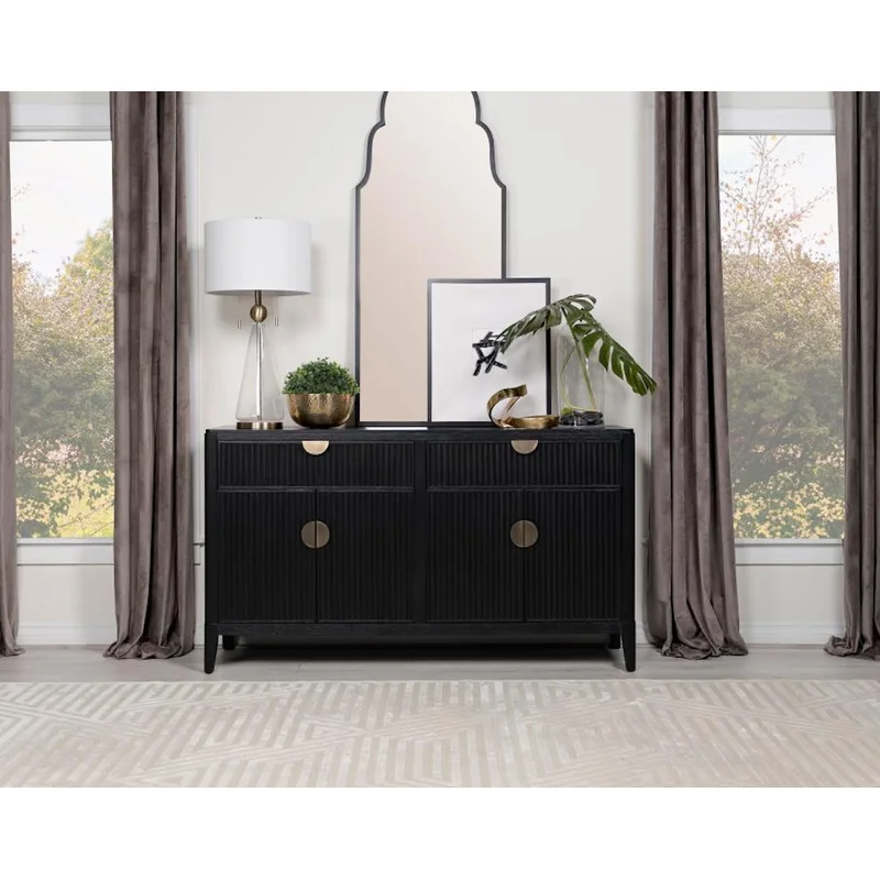 Brookmead 4-door Sideboard Buffet Storage Cabinet Black
