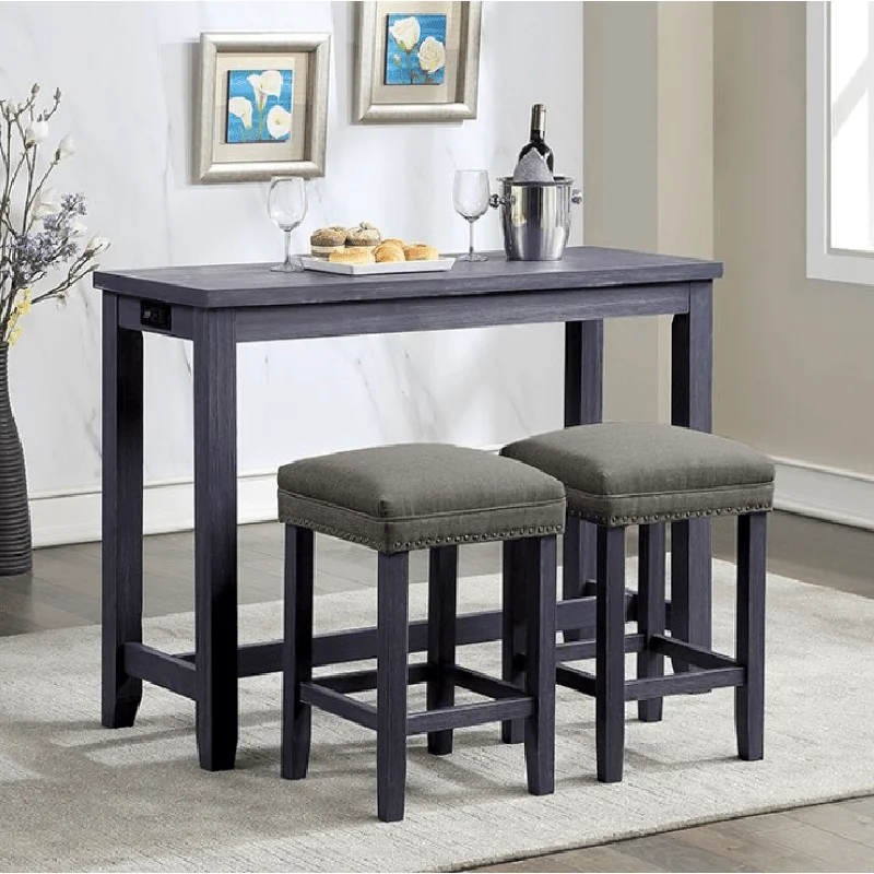 Caerleon 3 Piece Counter Height Set with USB