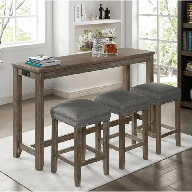 Caerleon 4 Piece Counter Height Set with USB