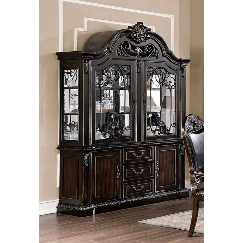 Lombardy Traditional Hutch & Buffet in Walnut
