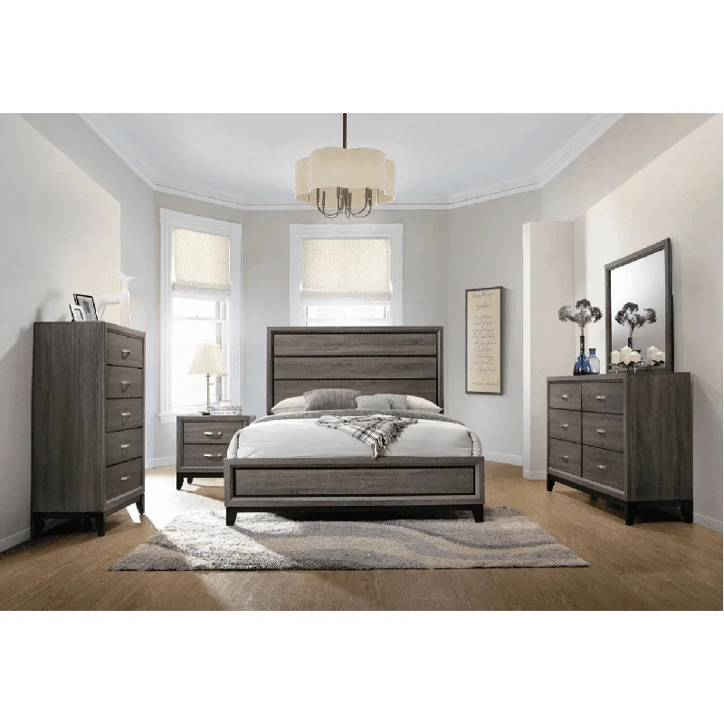 Watson Four-piece Eastern King Bedroom Set Grey Oak