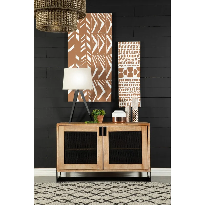 2-door Accent Cabinet White Washed and Black