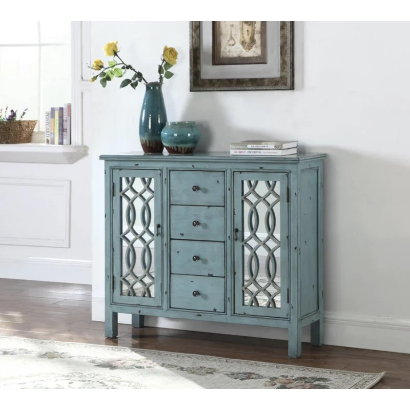 4-drawer Accent Cabinet Antique Blue