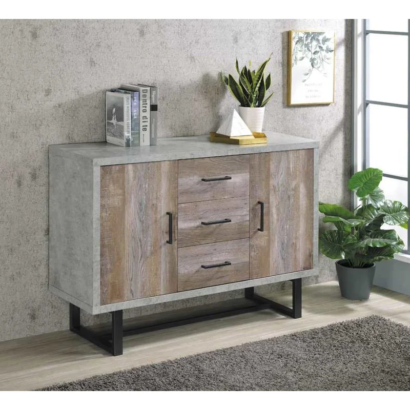 3-drawer Accent Cabinet Weathered Oak and Cement