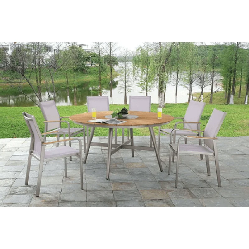 Arshana 5pc Plank Style Patio Set with Aluminum Frame
