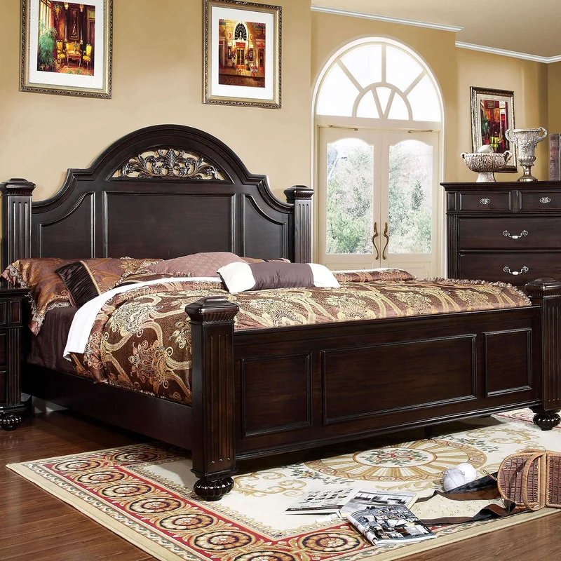 Syracuse Dark Walnut Finish King Poster Bed