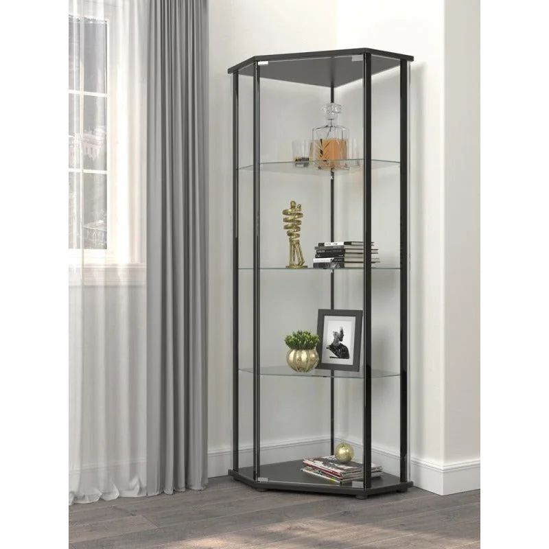 Zenobia Modern Corner Curio Cabinet