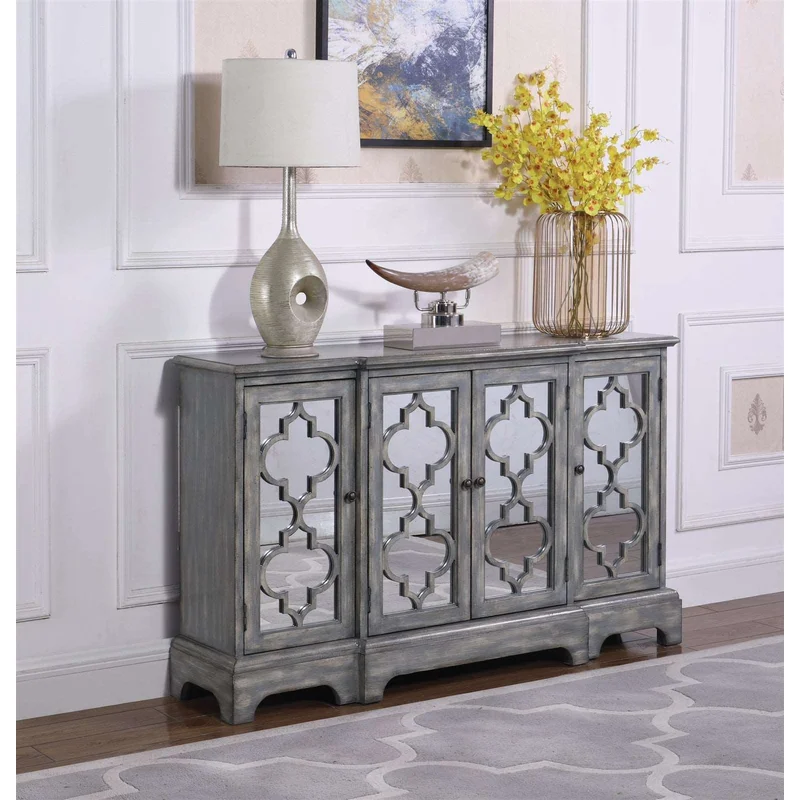 4-Door Accent Cabinet Grey