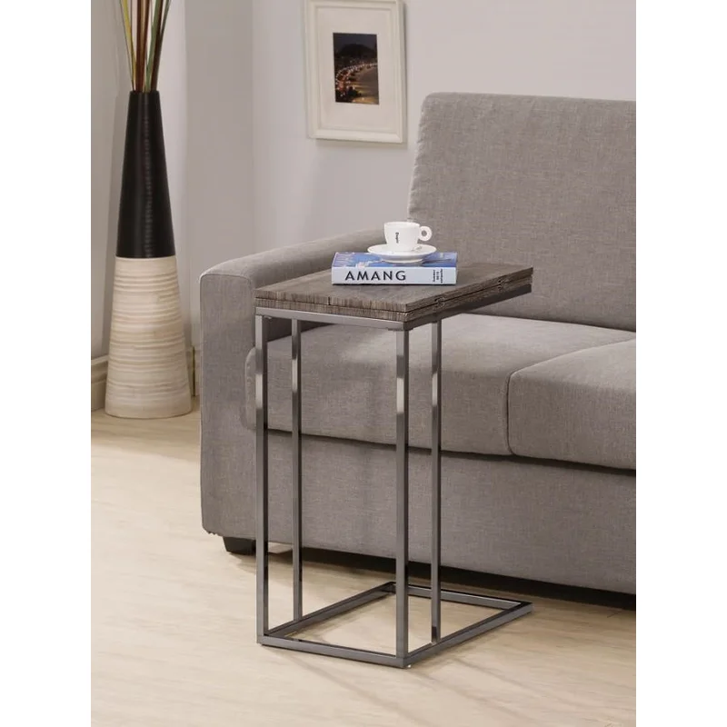 Expandable Top Accent Table Weathered Grey & Black