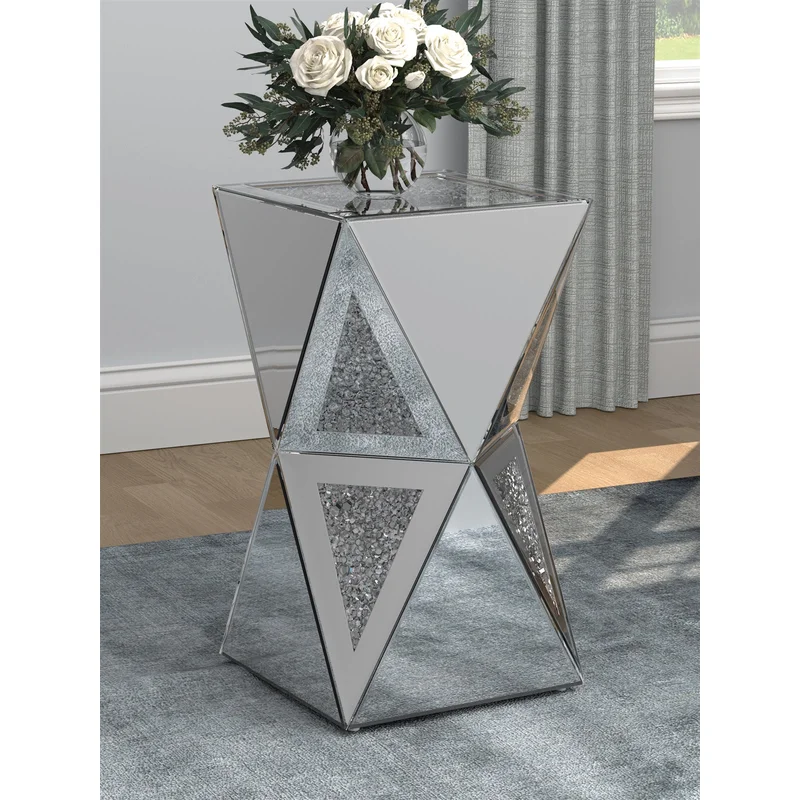 Geometric Side Table Silver