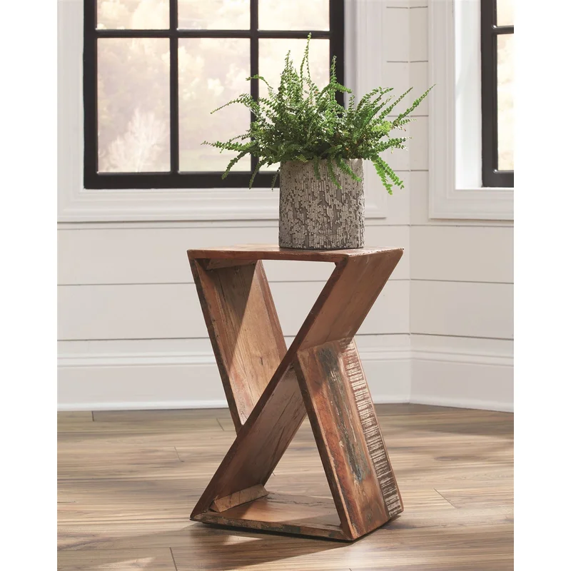 Recycled Wood Accent Table - Hand Crafted in India