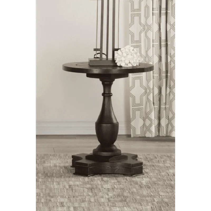 Round End Table with Pedestal Base Coffee