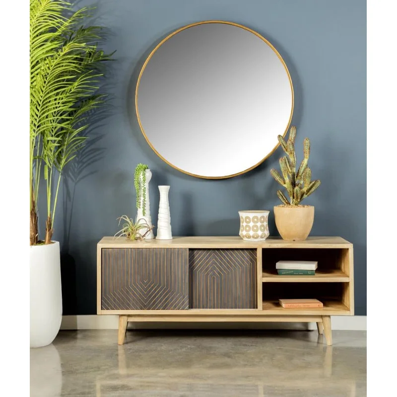 TV Console with Sliding Doors in Mango