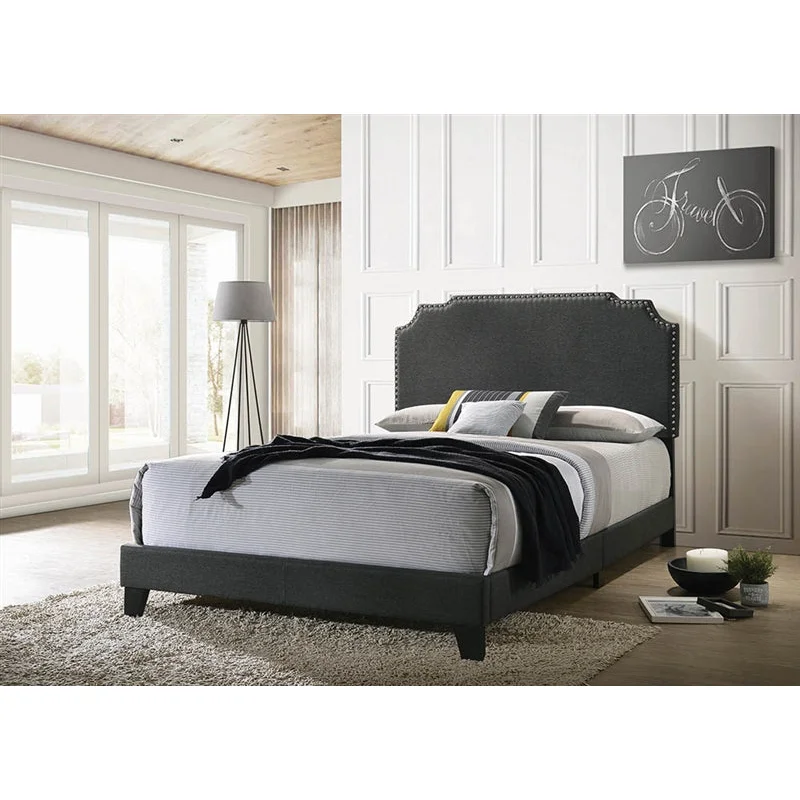 Alva Gray Upholstered King Bed