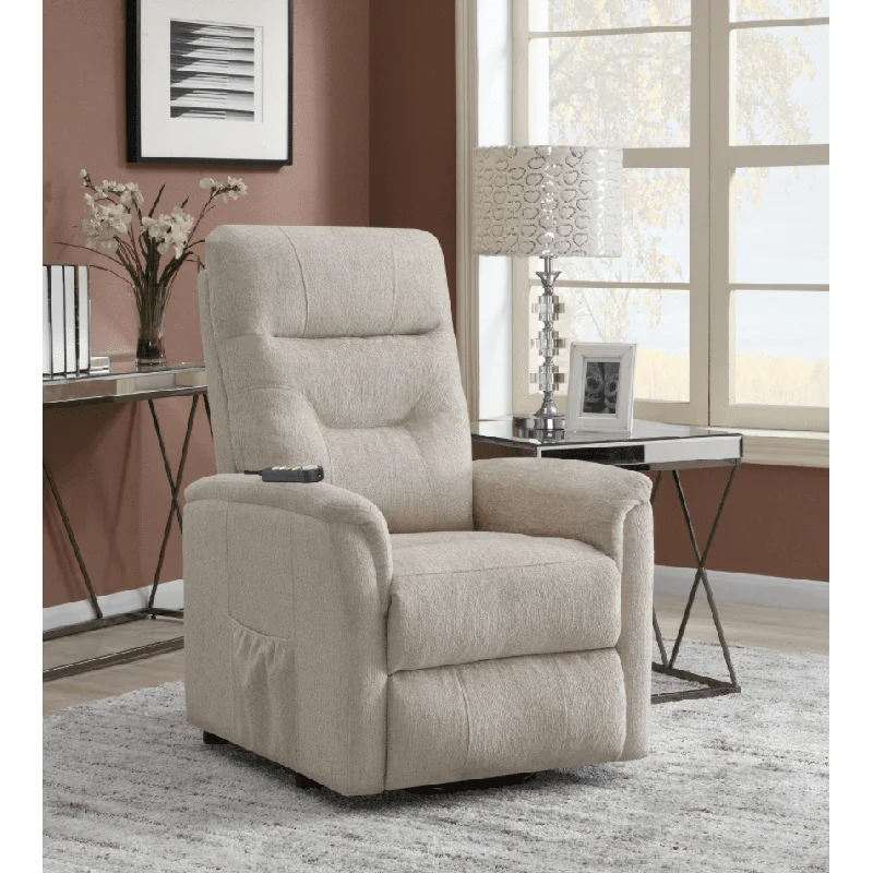 Henrietta Power Lift Massage Recliner With Storage Pocket Beige