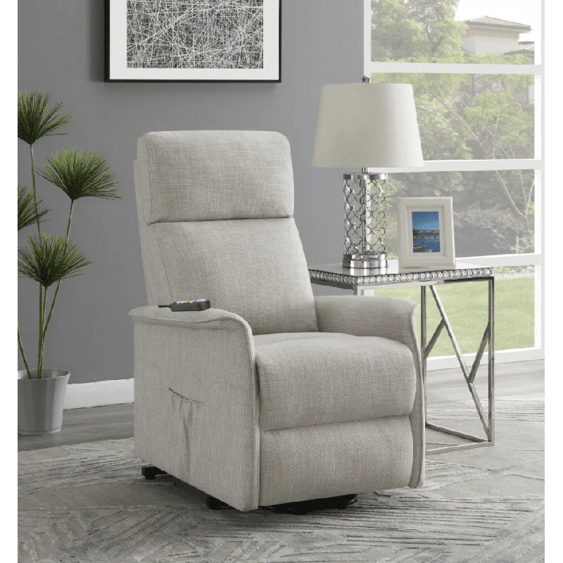 Herrera Power Lift Massage Recliner With Storage Pocket Beige