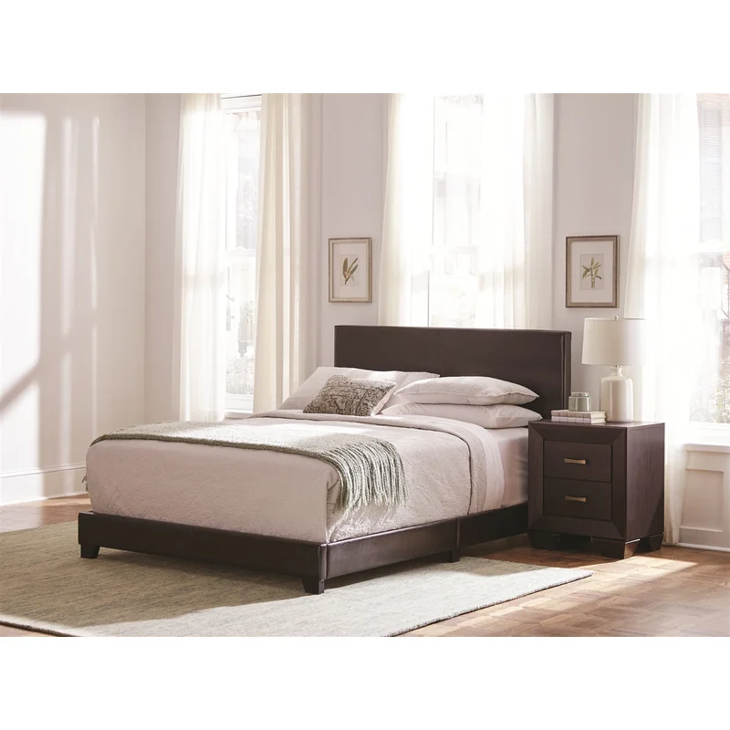Simms Cocoa Brown Leatherette King Bed
