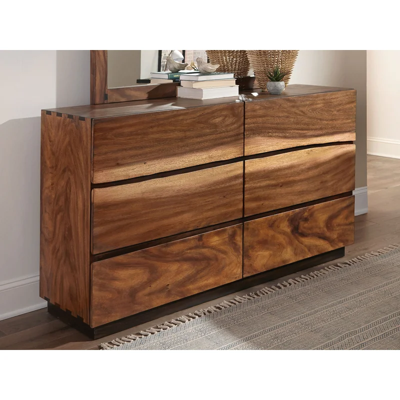 Winslow 6-Drawer Dresser Smokey Walnut And Coffee Bean