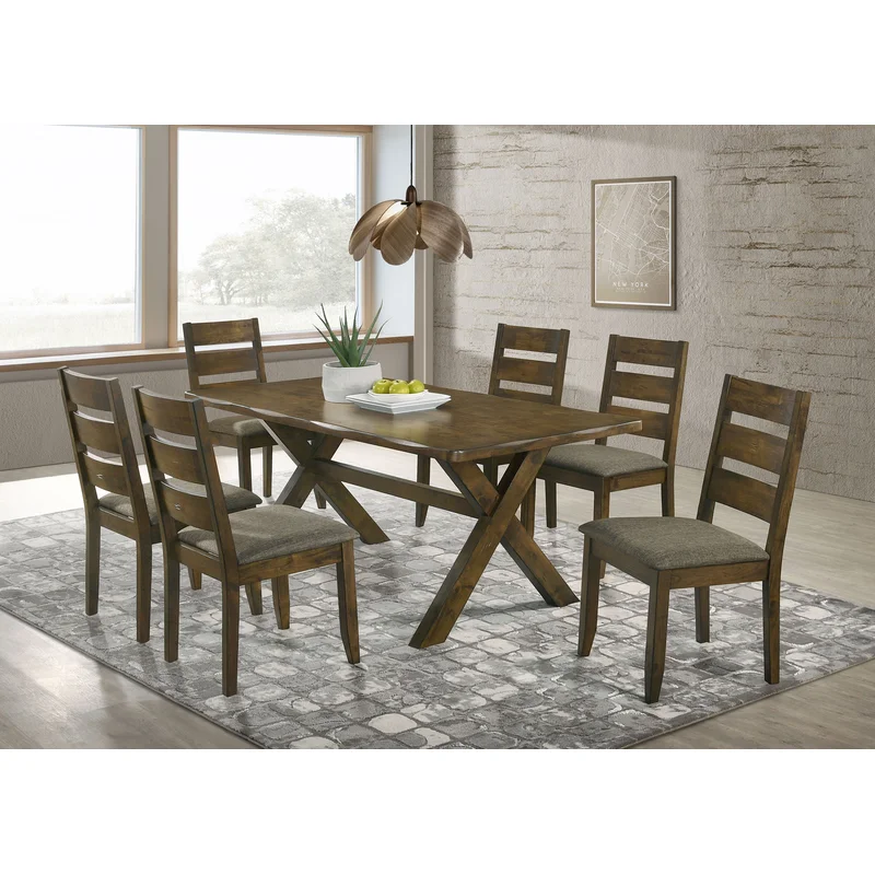 Alston 7-piece Rectangular Dining Table Set Knotty Nutmeg BROWN