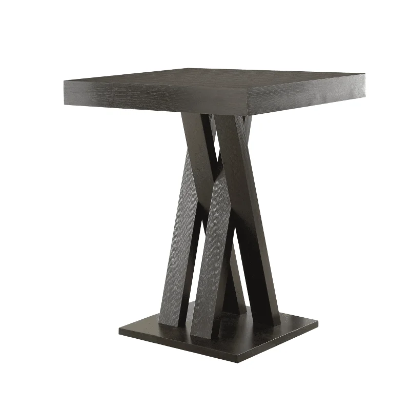 Lampton Cappuccino Finish Square Bar Height Table