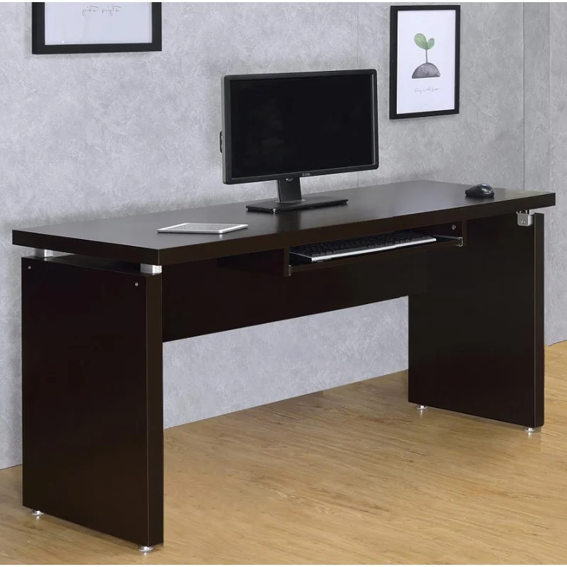 Skylar Computer Desk With Keyboard Drawer Cappuccino