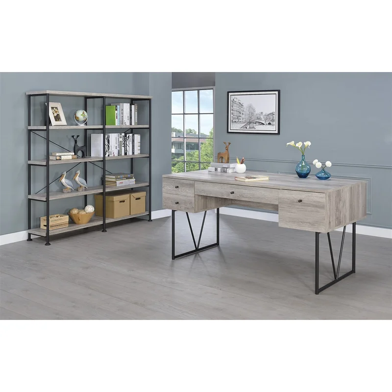 Weathered Worker II Rustic Industrial Writing Desk