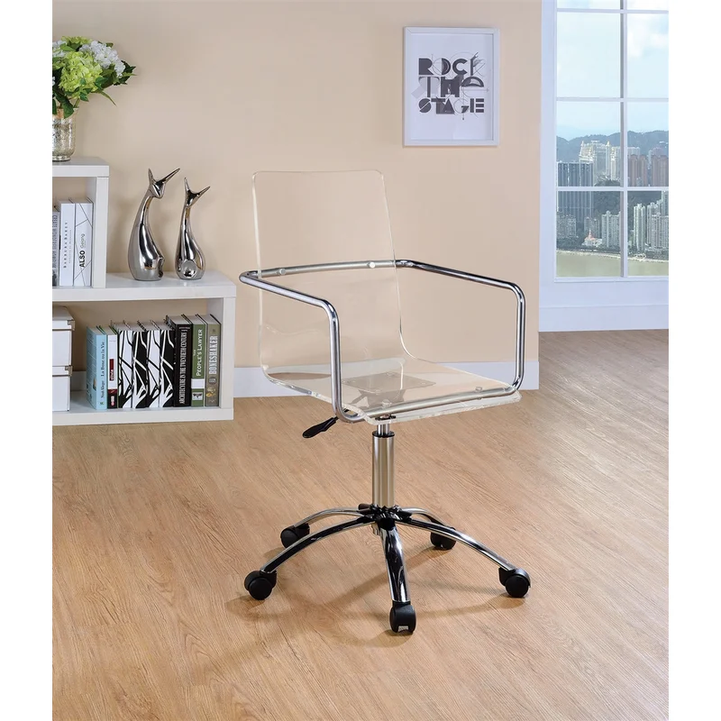 Xavier Clear Acrylic Office Chair W- Casters