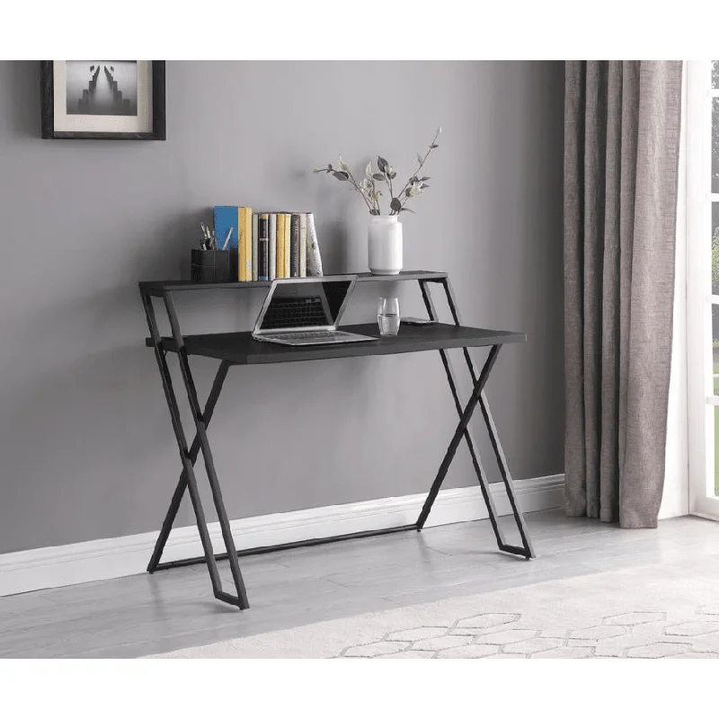 Xavier Writing Desk with USB Ports Black