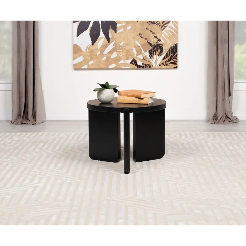 Cordova Round Solid Wood End Table Black
