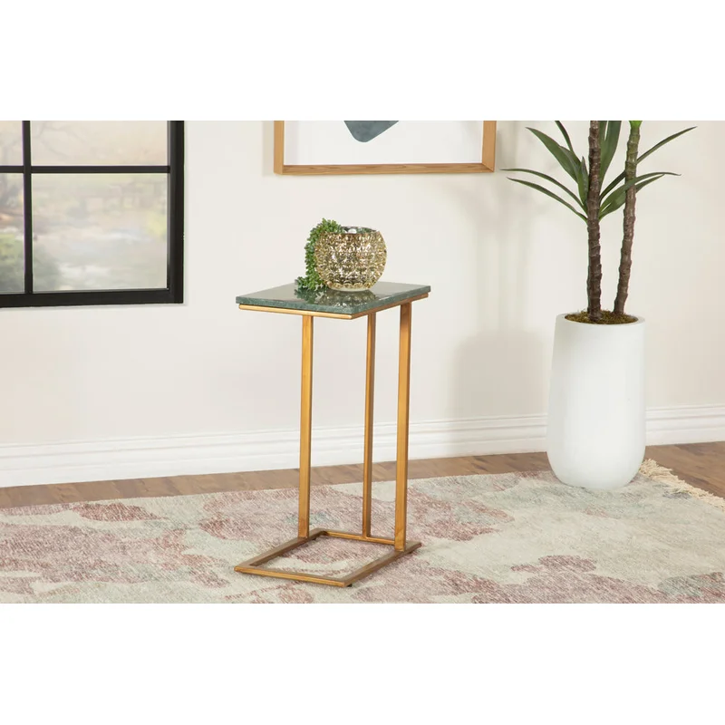 Accent Table with Marble Top Green