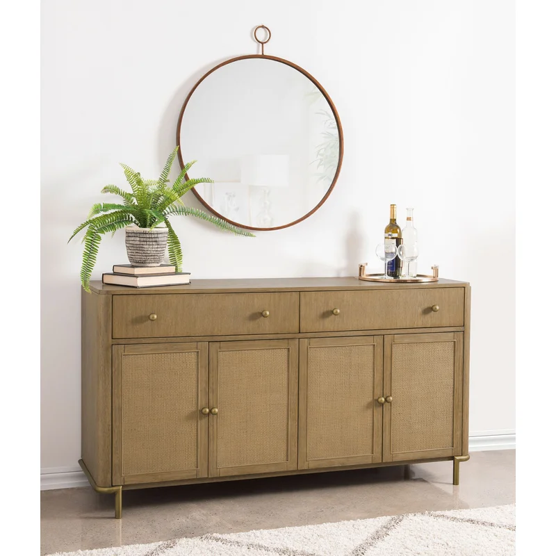 Arini 2-Drawer Cane Door Dining Sideboard - Sand Wash