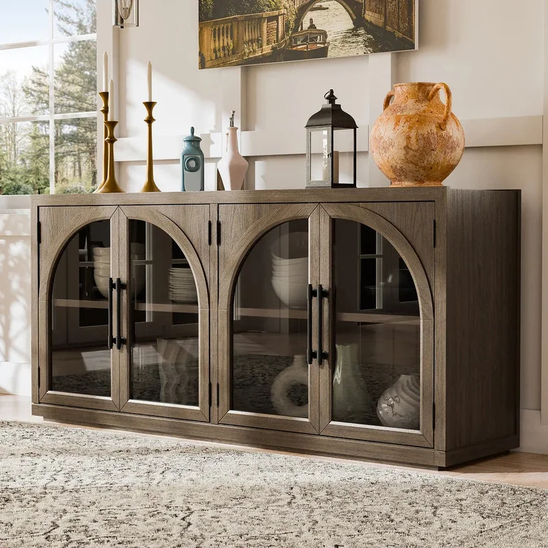 Clements Modern Farmhouse Dining Server Oak