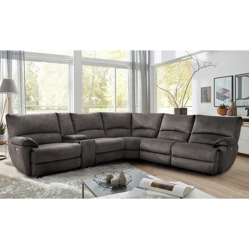 Demetrius Transitional Upholstered Power Sectional