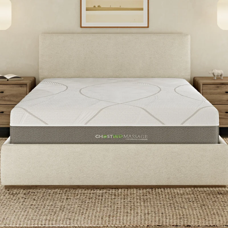 Ghostbed Massage Mattress Hybrid 12" Profile - Queen - White