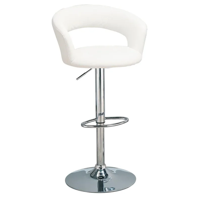 29" Adjustable Height Bar Stool White And Chrome