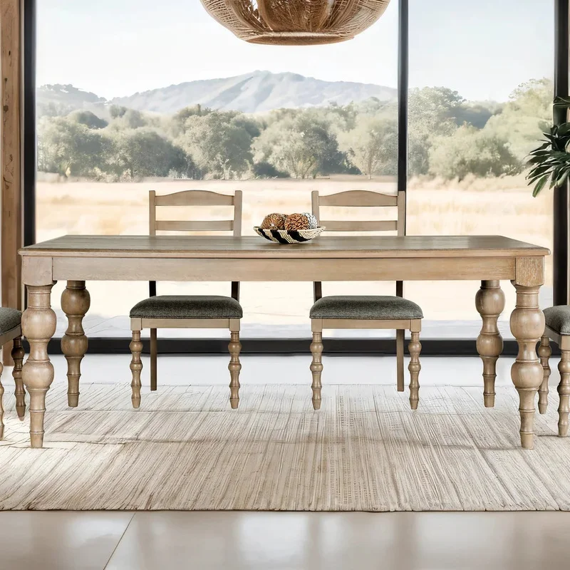 Chesapeake 78" Solid Wood Farmhouse Dining Table