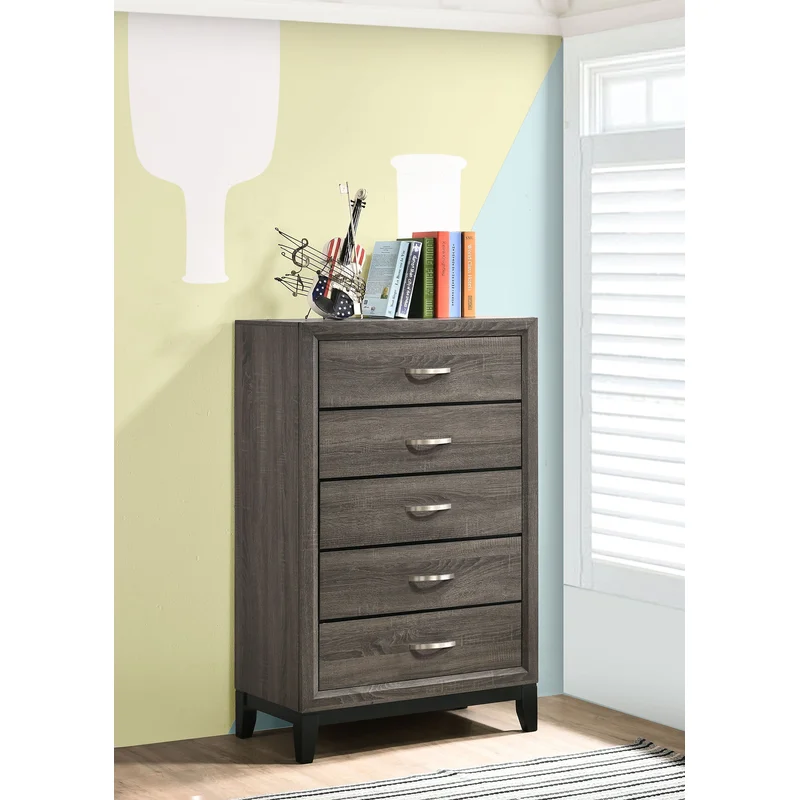 Watson 5-Drawer Bedroom Chest Grey Oak