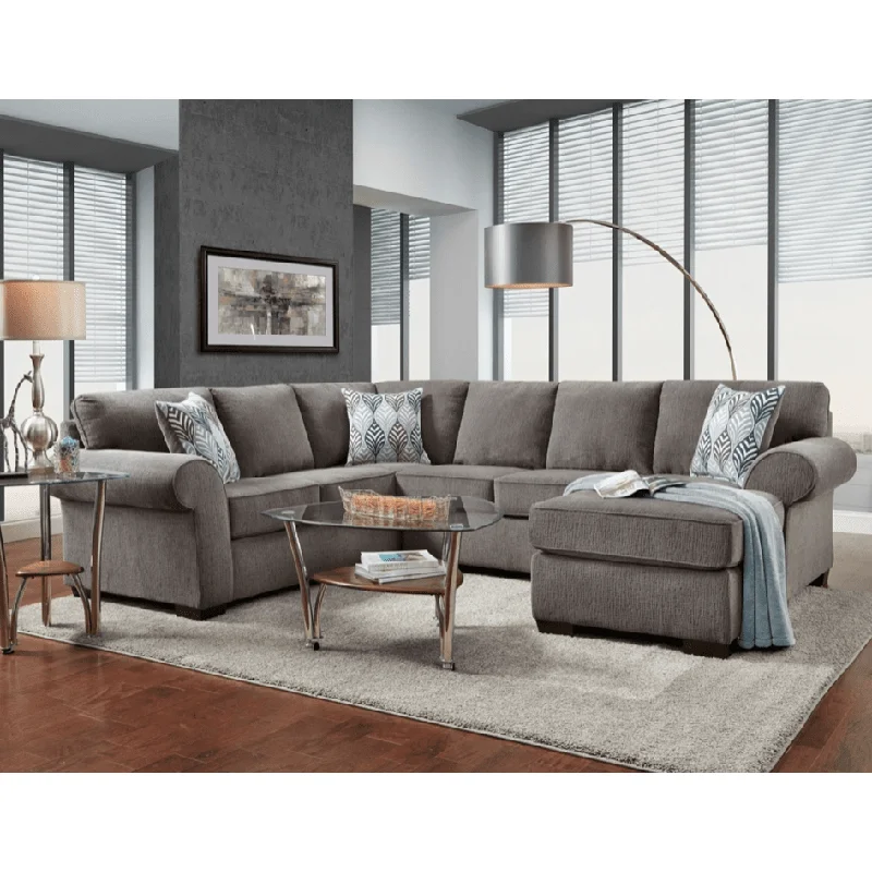 Charisma Smoke U-Shaped Sectional Plush Comfort Meets Classic Charm