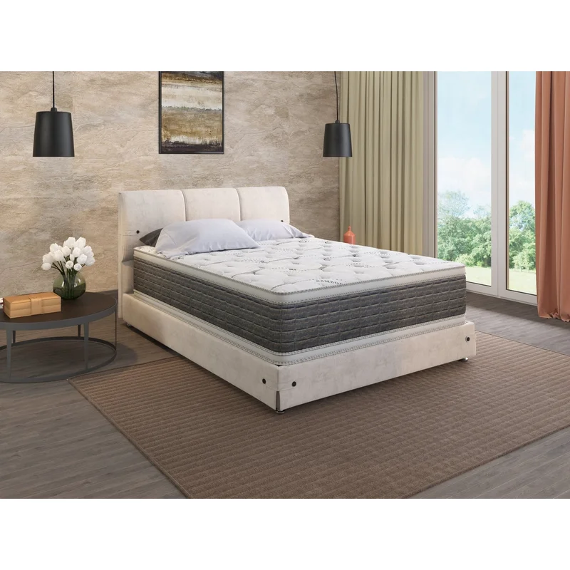 14.5" Dream Flex Two Sided Pillow Top Cal King Mattress - White+gray