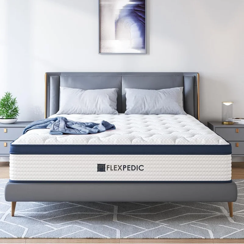 10' Queen Mattress - White+blue