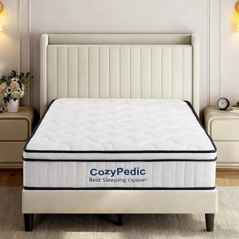 10" Queen Size Medium Firm Mattress - White