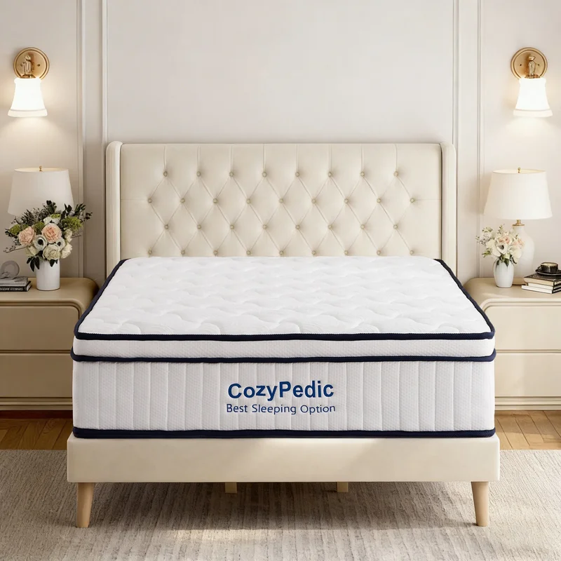 12" Queen Size Medium Firm Mattress - White