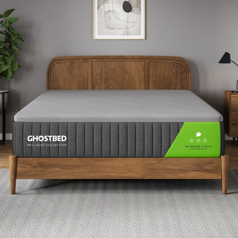 Ghostbed 3D Matrix 12' Queen Hybrid Mattress in Grey with Foam and Spring Construction