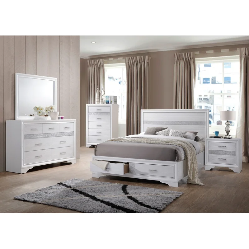 Miranda 4-piece Eastern King Bedroom Set White