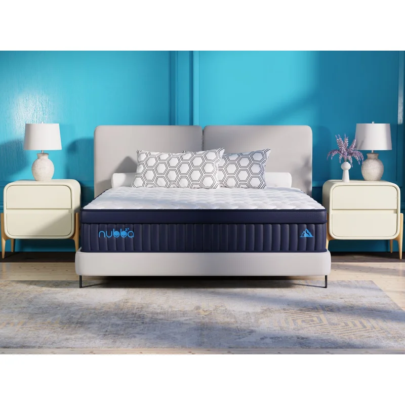 NUBBA 14' QUEEN SIZE ELITE LUXURY HYBRID MATTRESS - FIRM - White